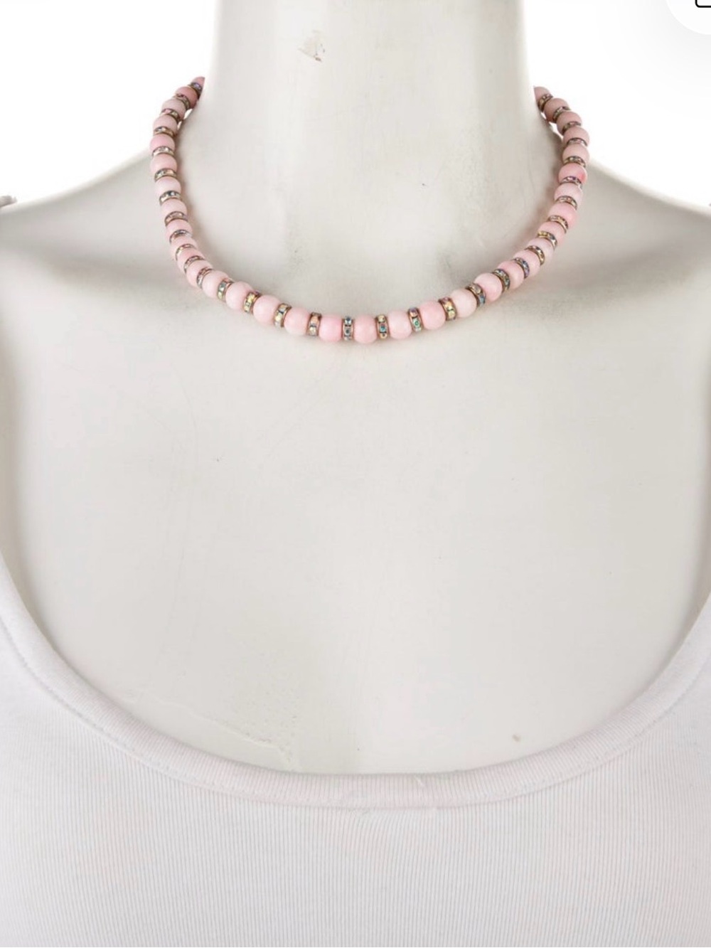 Stone & Crystal Necklace / Pearl Octopuss.y 17”
